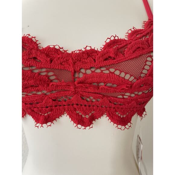 PilyQ Swim Bikini Top Lace Bralette Rouge Padding Swimwear - Picture 4 of 10